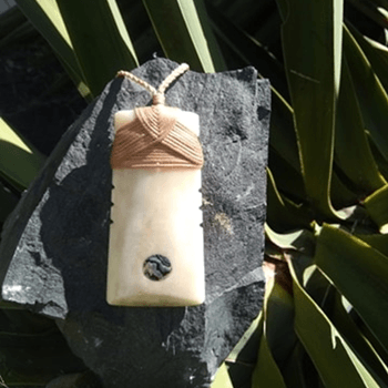 Studio One Toi Tū - Toki Bone Carving with Paua Shell Inlay