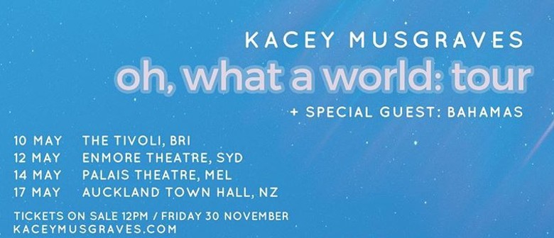Kacey Musgraves' 'Oh, What A World: Tour' to hit New Zealand in May 2019