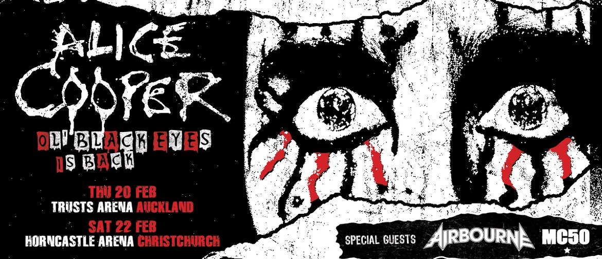 Alice Cooper announces two NZ shows in Feb 2020 with Airborne & MC50