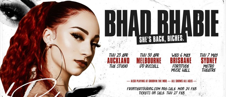 Bhad Bhabie Raps Her Way Back To New Zealand This April Eventfinda - bhad bhabie bestie roblox id