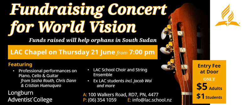 World Vision Fundraising Concert Palmerston North Eventfinda