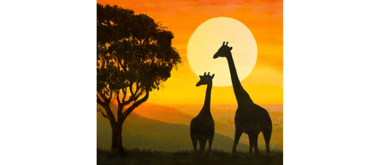 Wine and Paint Party - Giraffe Silhoutte Painting