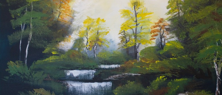 Paint And Wine Night Bob Ross Autumn Forest Paintvine Wellington Eventfinda