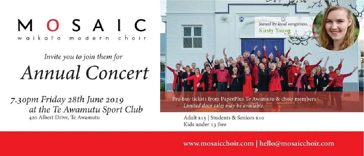 Mosaic Choir Add Te Awamutu to Their Annual Concert Program
