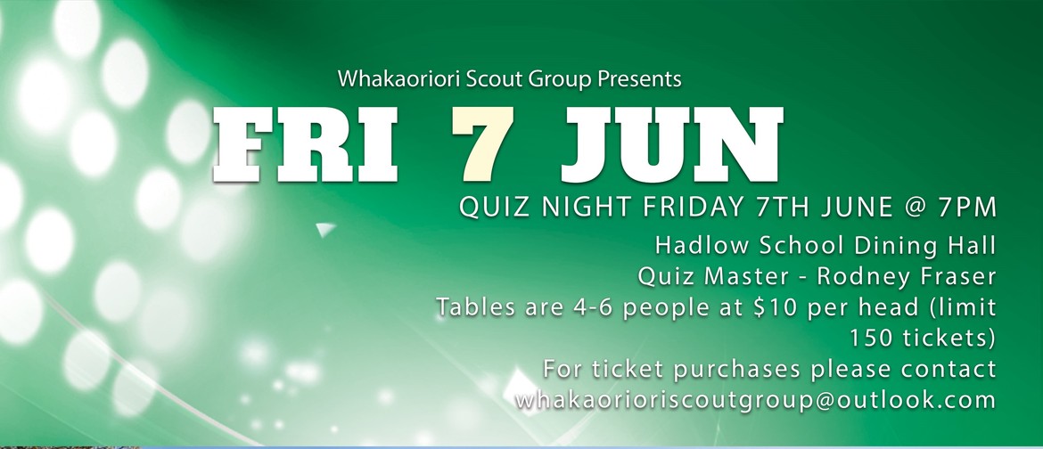 Quiz Night - Whakaoriori Air Scout Group