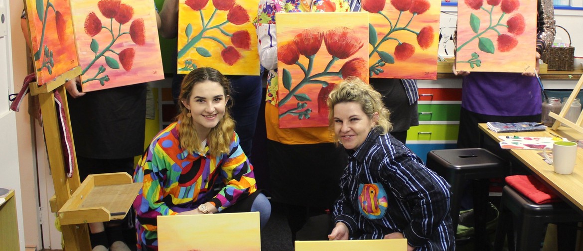 Create Your Own Pohutukawa painting with Heart for Art NZ