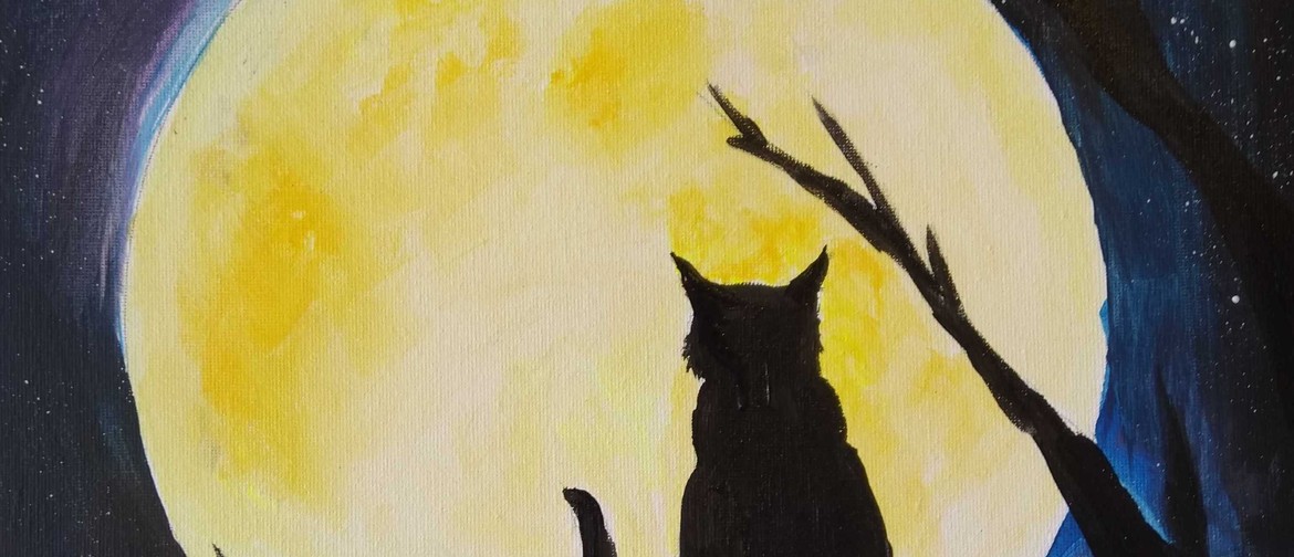 Paint and Wine Night - Cat In the Moon - Paintvine