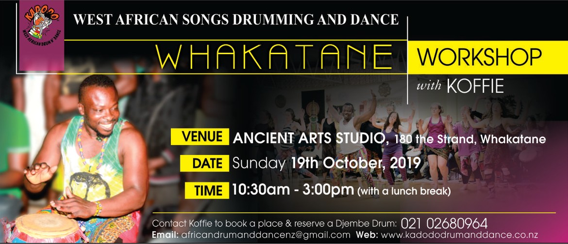 West African Songs, Drumming and Dance Workshop in Whakatane