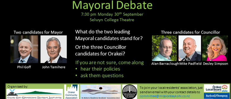 Mayoral and Orakei Councillor Election Debate