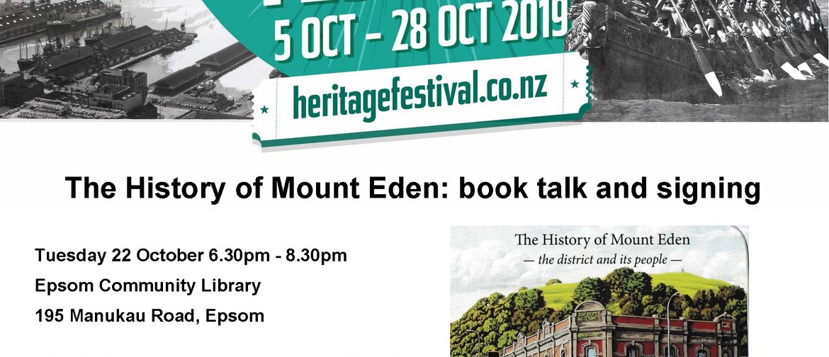 Auckland Heritage Festival: History of Mount Eden: Book Talk