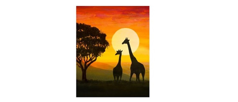 Wine and Paint Party - Giraffe Silhoutte Painting (BYO)