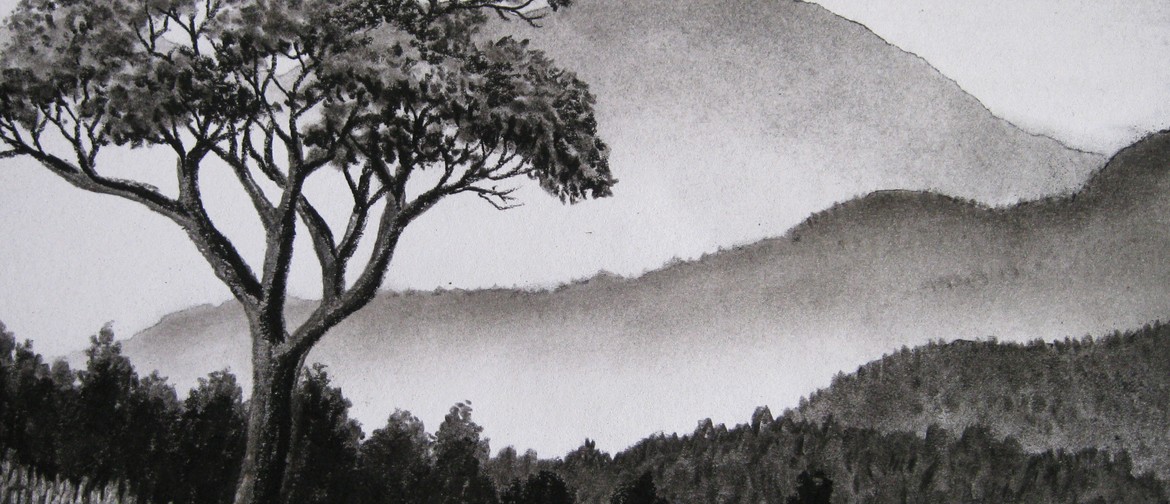 Charcoal Landscape Weekend Work For, Easy Charcoal Landscape Drawings
