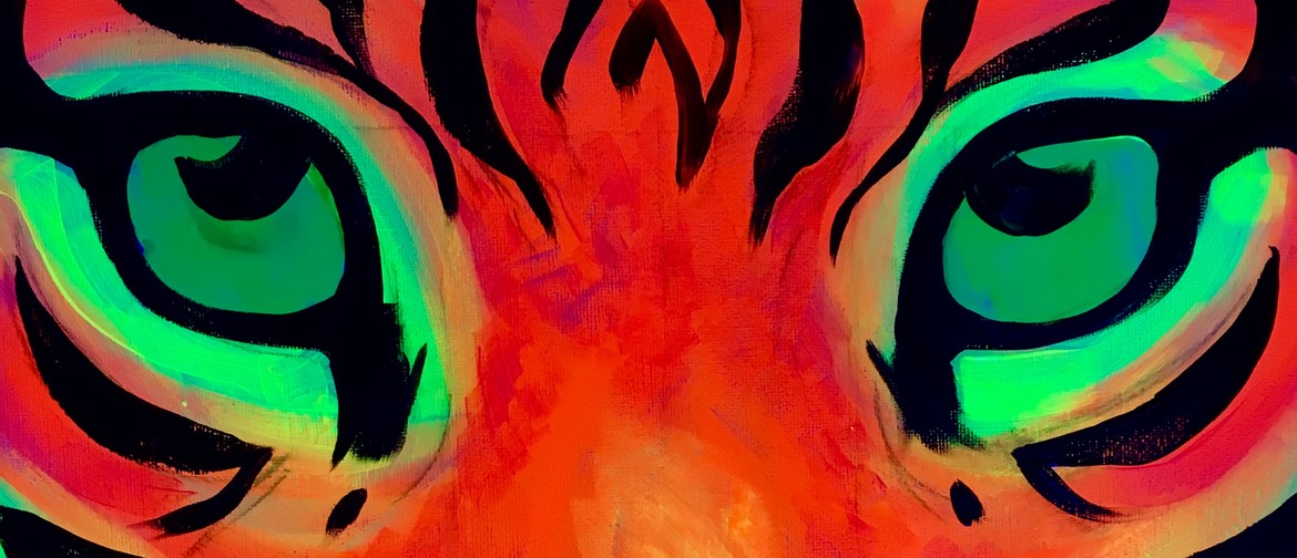Glow In The Dark Paint Night - Fire Tiger - Paintvine