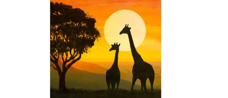 Wine and Paint Party (BYO) - Giraffe Silhouette Painting