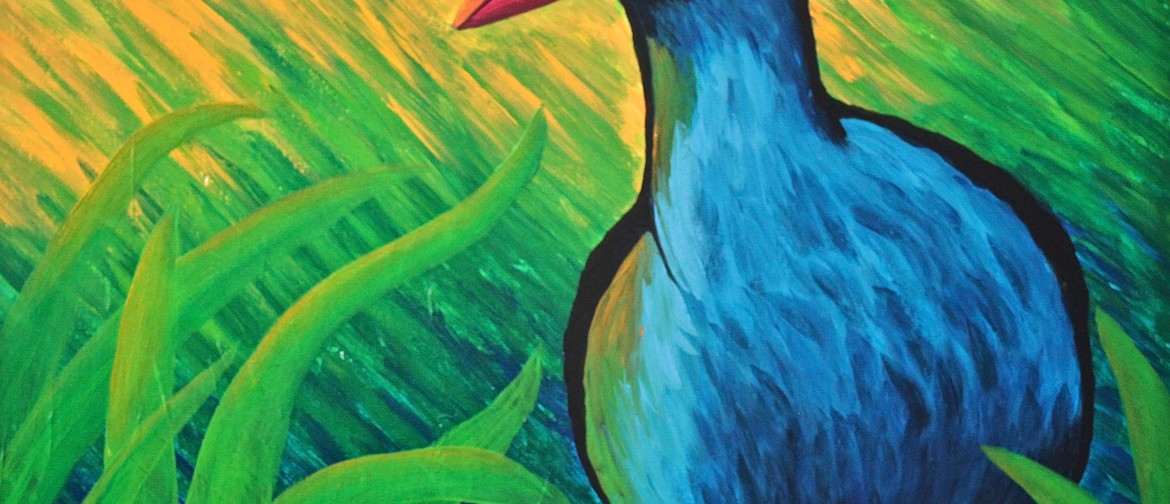 Paint Your Own Perky Pukeko with Heart for Art NZ