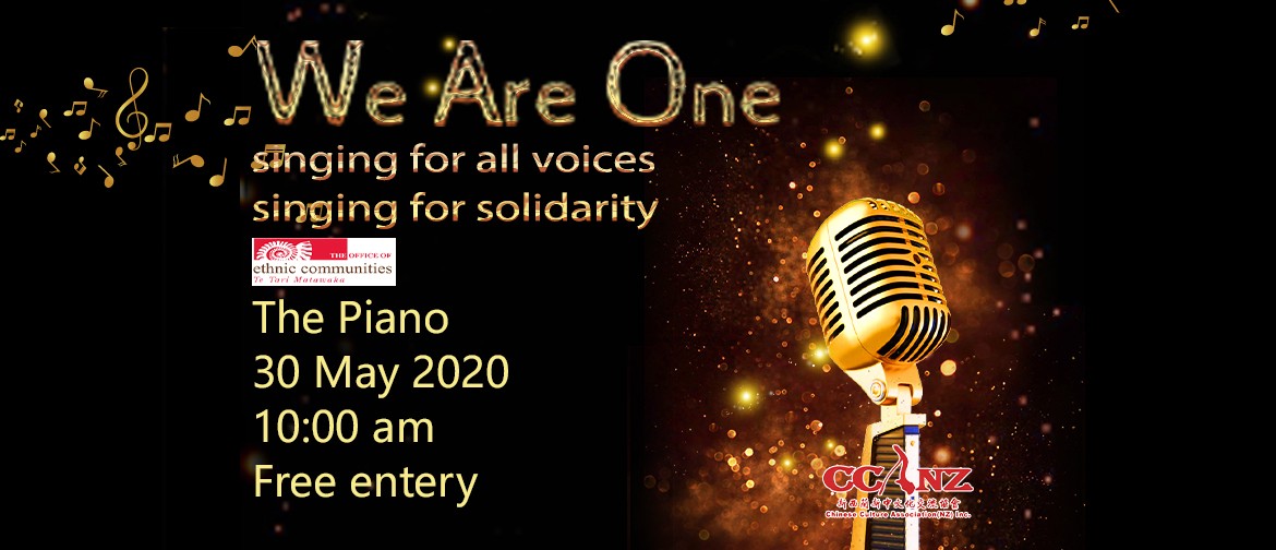 We Are One - singing for all voices, singing for solidarity: CANCELLED