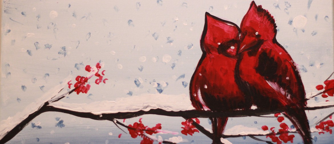 Paint & Chill Night - Cardinal Birds in Winter
