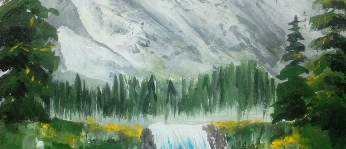 Paint and Wine Night - B Ross Snowy Mountains - Paintvine