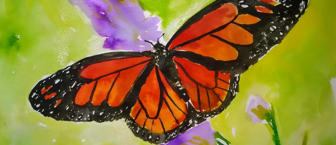 Watercolour & Wine Night - Monarch Butterfly
