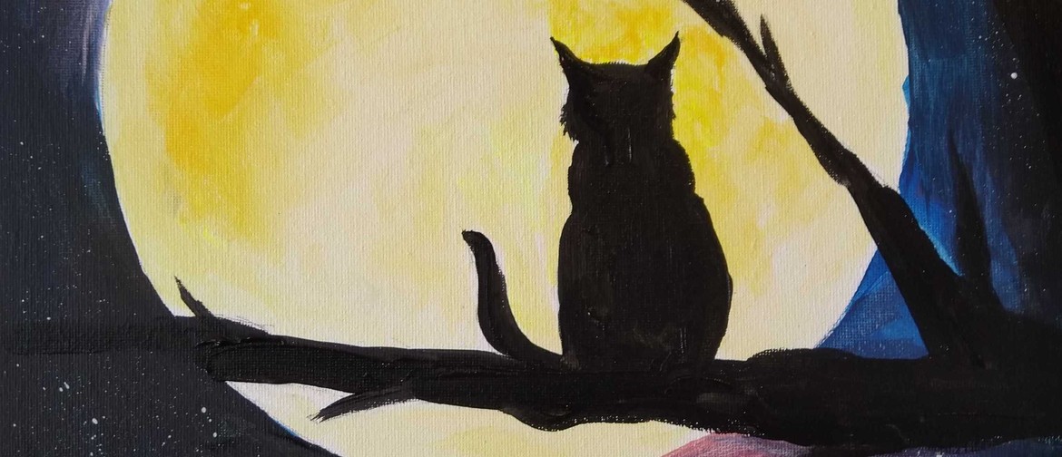 Paint and Wine Night - Cat in the Moon