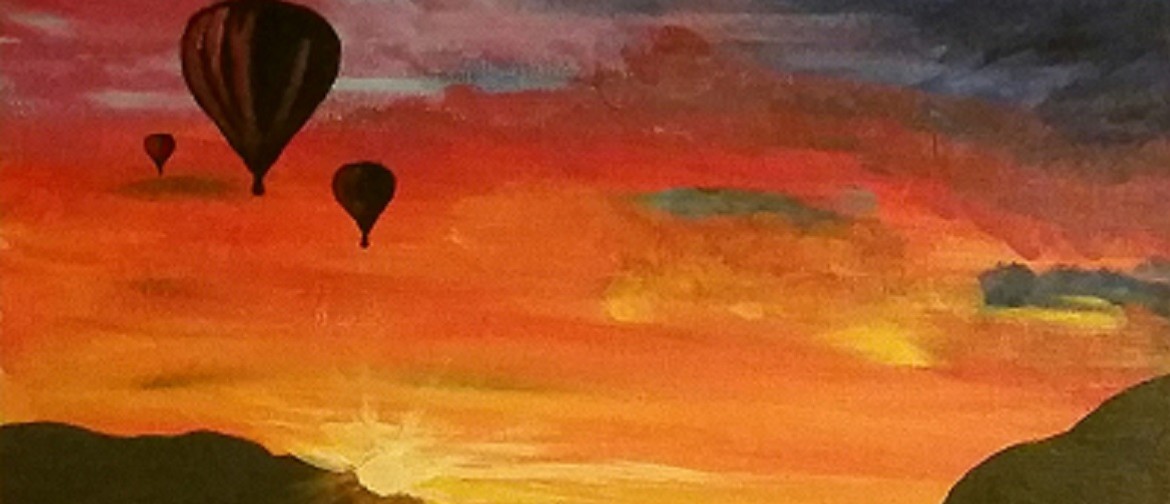 Wine and Paint Party - Balloon Sunset Painting