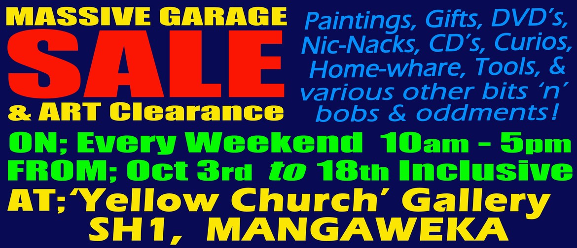 Massive Garage Sale and Art Clearance