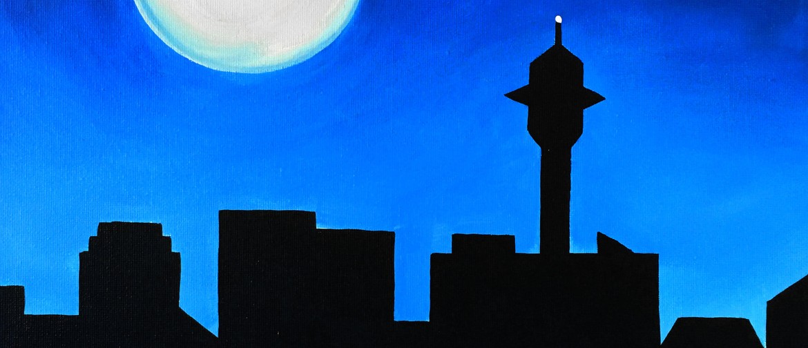 Paint and Wine Night - Moonrise Over Auckland