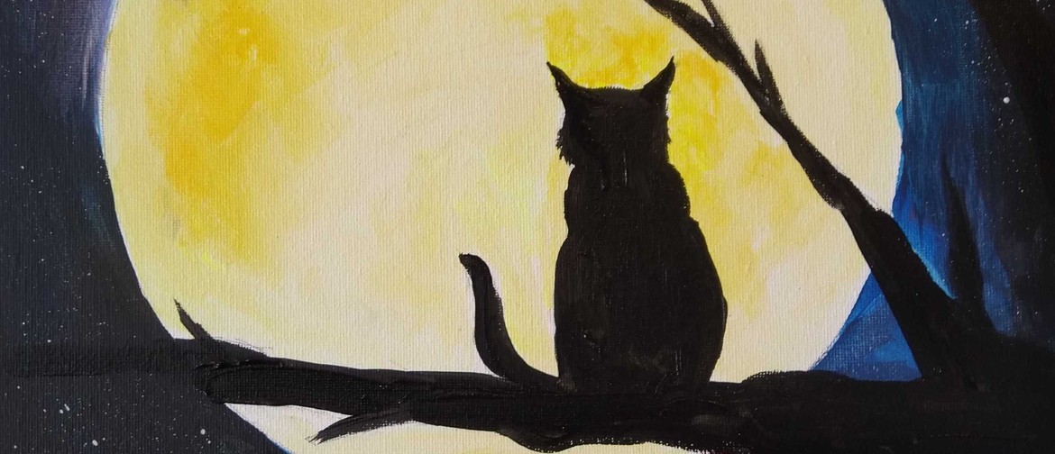 Paint and Wine Night - Cat In The Moon - Paintvine