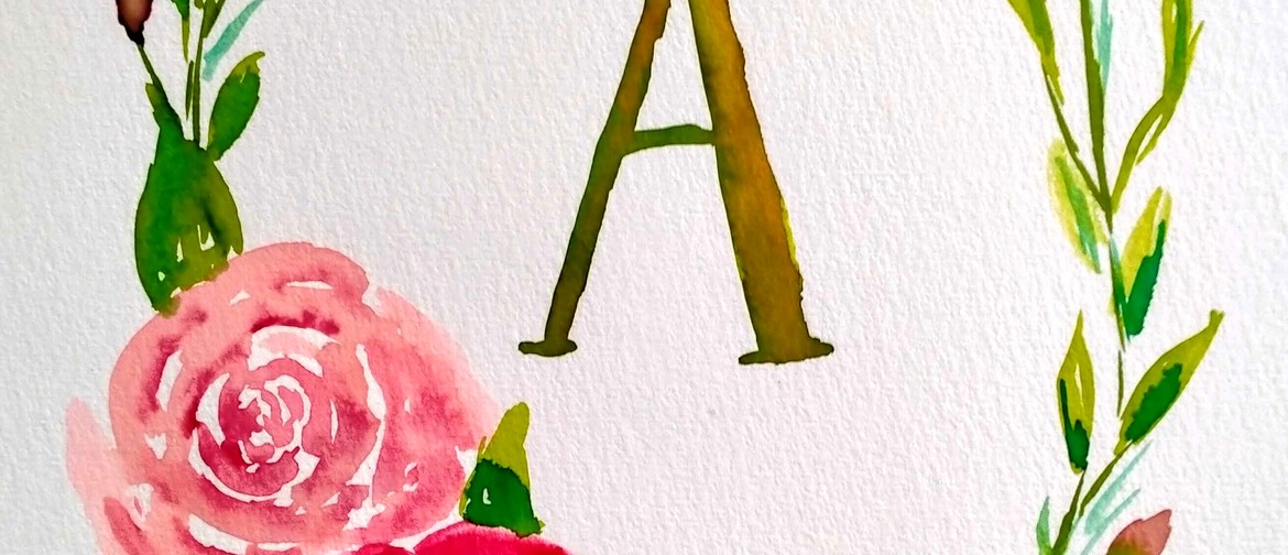 Watercolour & Wine - Letter Wreath