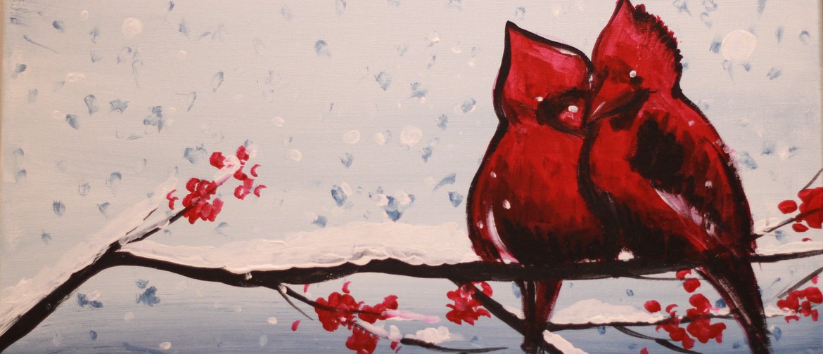 Paint & Chill Saturday Afternoon - Cardinal Birds in Winter
