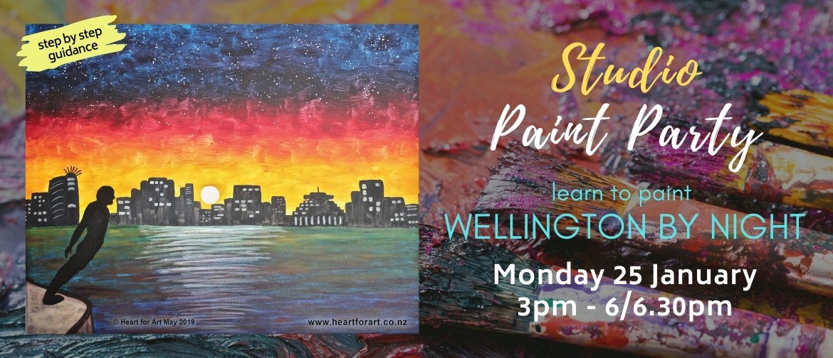 Paint Your Own Wellington by Night with Heart for Art NZ