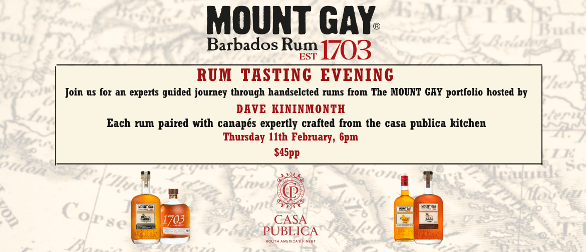 Mount Gay Rum Tasting: CANCELLED