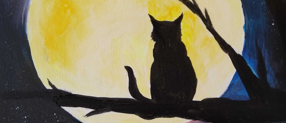 Paint and Wine - Cat and the Moon - Paintvine