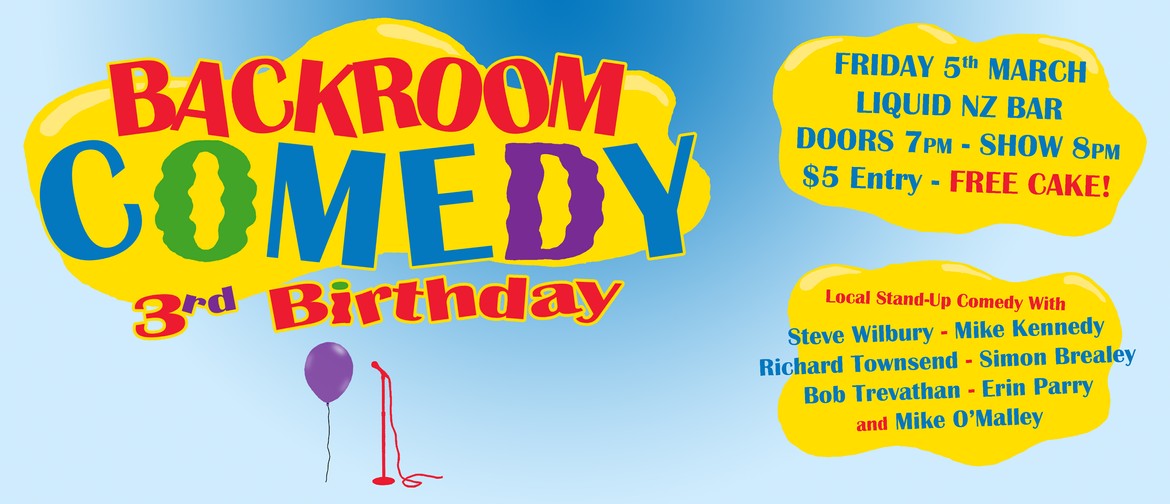 Backroom Comedy 3rd Birthday