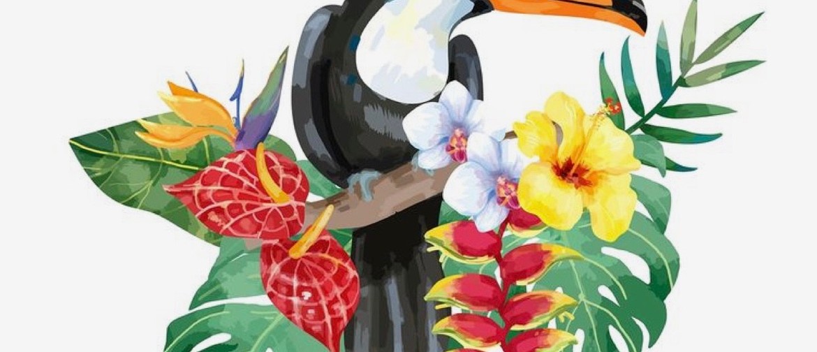 Wine and Paint Party -Tropical Bird Toucan Painting