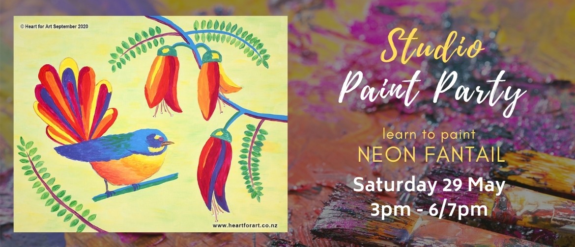 Paint Party - Neon Fantail Painting - Wellington