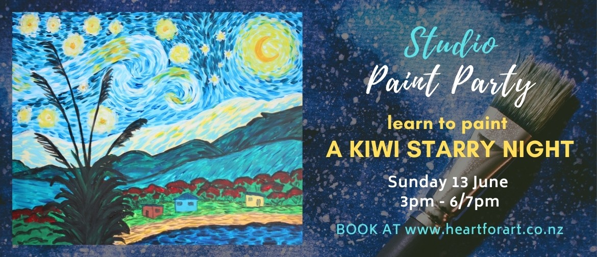 Learn to paint A Kiwi Starry Night - Studio Paint Party