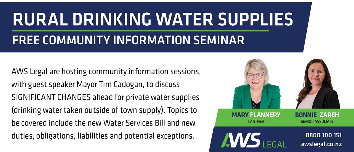 Rural Drinking Water Supplies Seminar - Alexandra