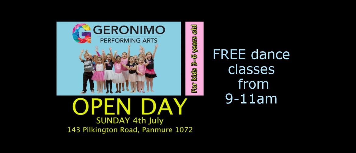 Geronimo Performing Arts - Dance Open Day for Kids 3-6