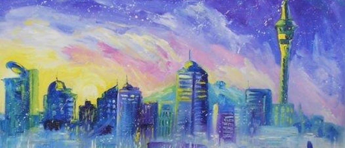 Wine and Paint Party - Auckland Cityscape