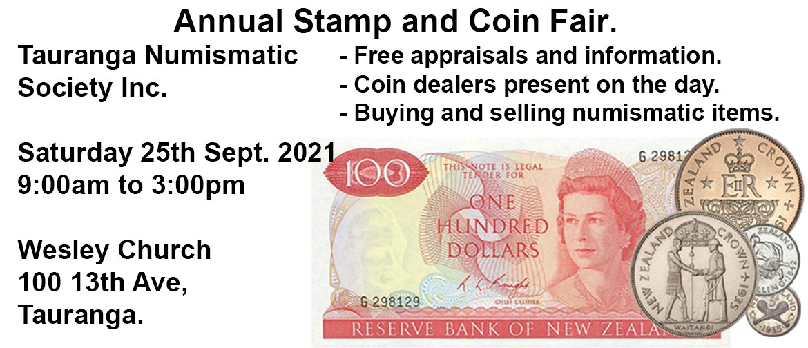 Tauranga Stamp and Coin Fair 2021: POSTPONED