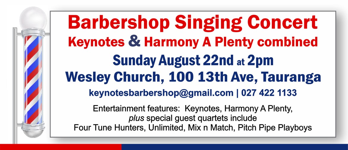 Barbershop Singing Concert: POSTPONED