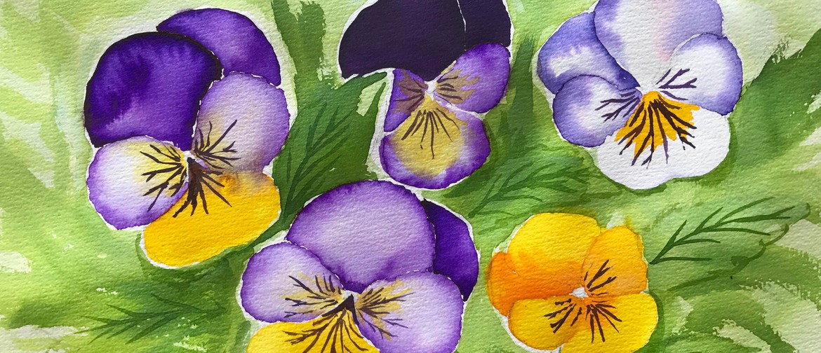 Watercolour & Wine Afternoon - Wild Viloa Flowers