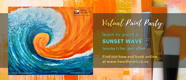 Paint Party - Sunset Wave - Online Art Class