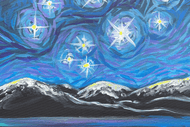 Image for event: Paint and Wine Night - Starry Mountains