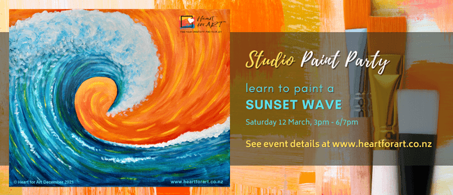 Paint Party - Sunset Wave Painting - Studio Art Class
