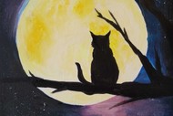 Paint and Wine Night - Cat and the Moon