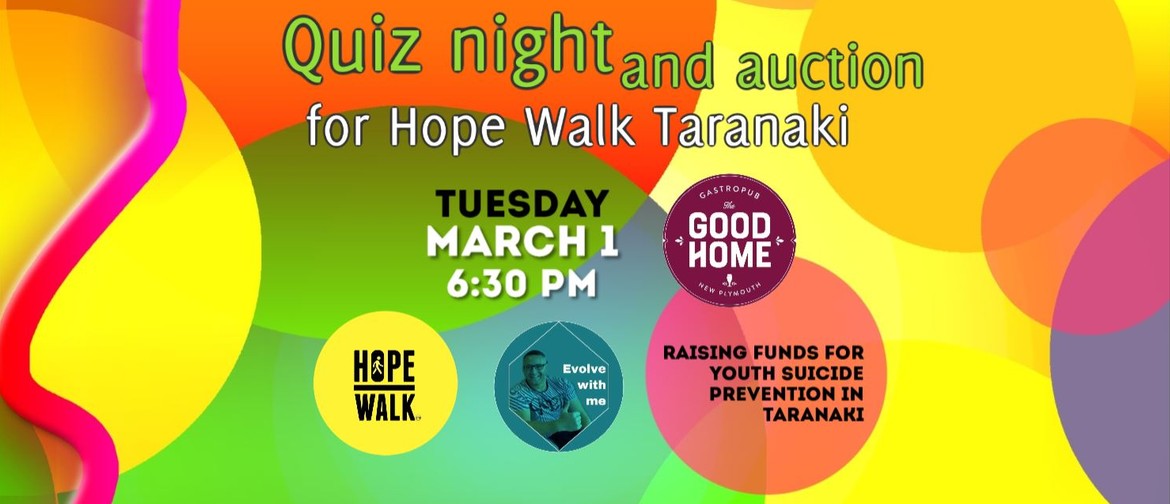 Hope Walk Taranaki Suicide Prevention Quiz Night & Auction