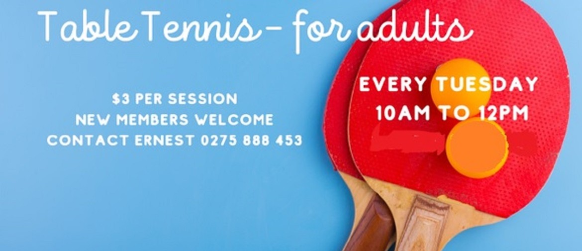 Table Tennis for Adults 10am-12pm