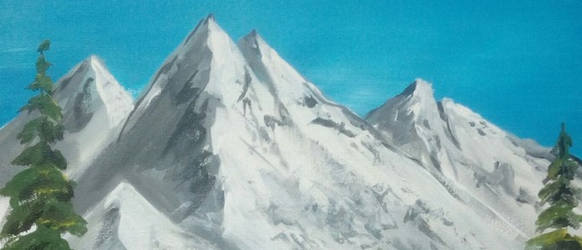 Paint and Wine Night - Bob Ross Snowy Mountain